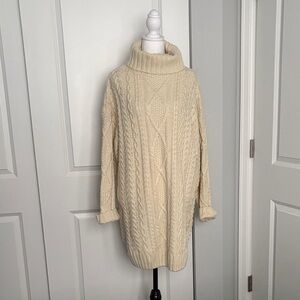 Elegant Cream Cable Knit Turtleneck Sweater. Everyone needs an Irish sweater.